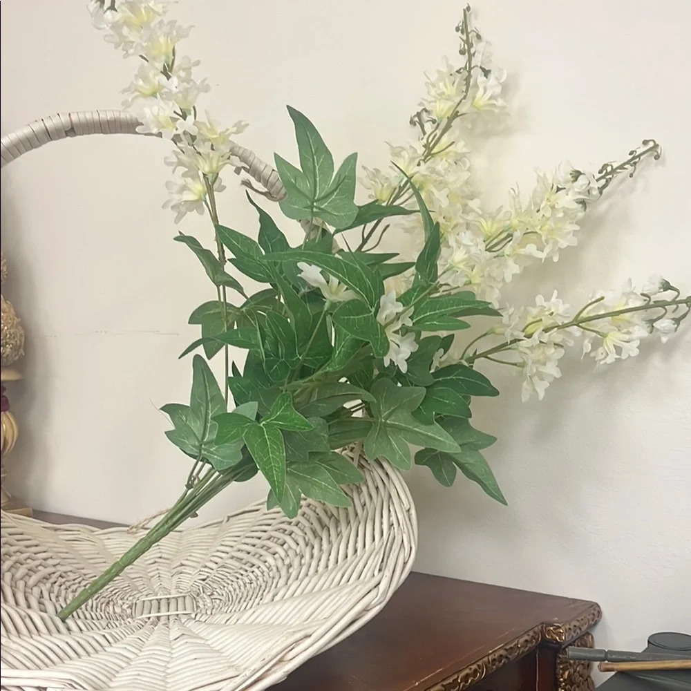 Elegant Green and White Faux Floral Arrangement
